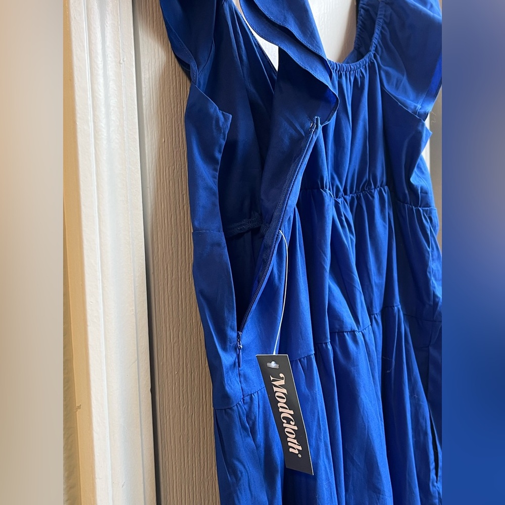 Modcloth Royal Blue Ruffle Strap Maxi Dress - Picture 8 of 9